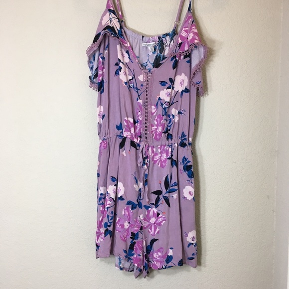 Charlotte Russe Pants - Charlotte Russe Purple Floral Romper